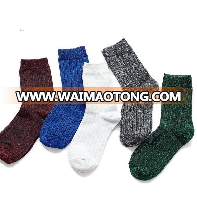 wholesale knee-sock, metallic yarn in stock sock