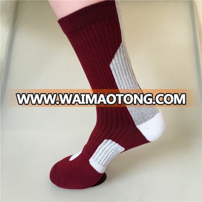 burgundy/white elite crew basketball socks wholesale